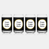 ビジネス白黒と金ゴールドあなたのロゴテンプレート ガラス缶 (裏面)