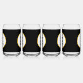 ビジネス白黒と金ゴールドあなたのロゴテンプレート ガラス缶 (左)