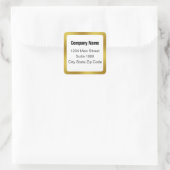 ビジネス白黒と金ゴールドのアドエレガントレス スクエアシール (バッグ)