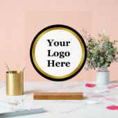 ビジネス白黒と金ゴールドロゴテンプレート アクリルサイン (ウェディング)