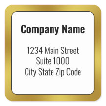 ビジネス白黒と金ゴールド差出人住所