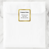 ビジネス白黒と金ゴールド差出人住所 スクエアシール (バッグ)