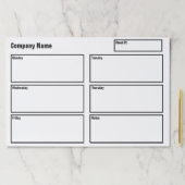 ビジネス白黒ウィークリープランナーテンプレート ペーパーパッド (インサイチュ)