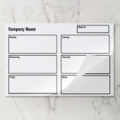 ビジネス白黒ウィークリープランナーテンプレート ペーパーパッド (折り畳み)