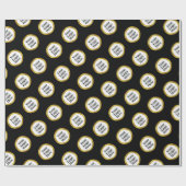 ビジネス白黒エレガント金ゴールドここにロゴ ラッピングペーパー (フラット)