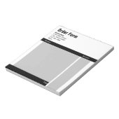 ビジネス白黒グレー注文型枠テンプレート ノートパッド (回転)