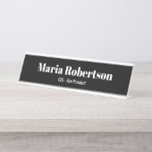 ビジネス白黒シンプルカスタム デスクネームプレート (正面)