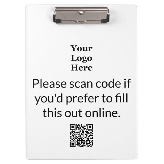 ビジネス白黒ロゴQRコードをスキャンして完了 クリップボード (正面)
