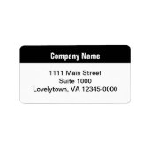 ビジネス白黒企業の差出人住所 ラベル (正面)