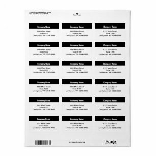 ビジネス白黒企業の差出人住所 ラベル