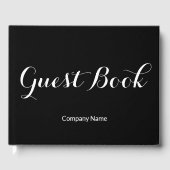 ビジネス白黒会社名テンプレート ゲストブック (正面)