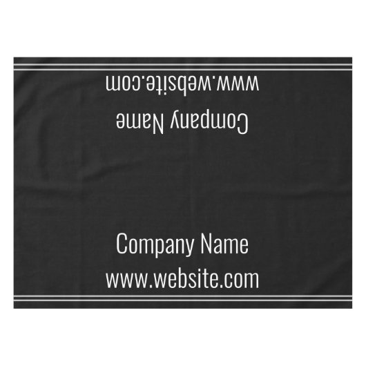 ビジネス白黒会社名テンプレート テーブルクロス (正面(横))