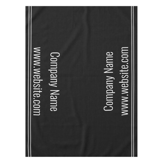 ビジネス白黒会社名テンプレート テーブルクロス (正面)