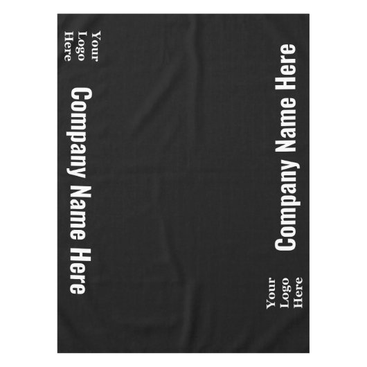 ビジネス白黒会社名ロゴ テーブルクロス (正面)