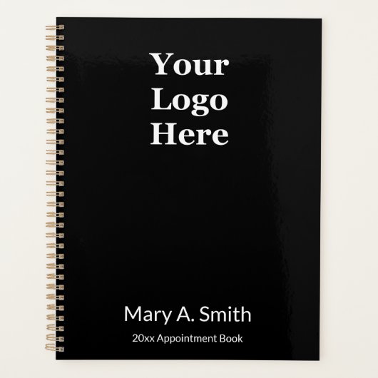 ビジネス白黒名ロゴアポイントメント帳 プランナー手帳 (正面)