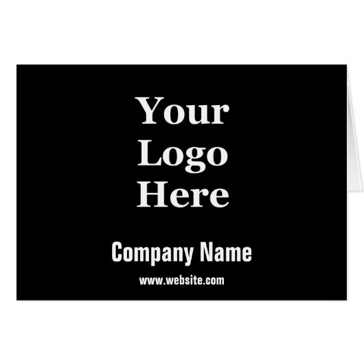 ビジネス白黒社名ロゴノートカード (正面横)