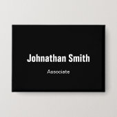 ビジネス白黒社員名と役職 缶バッジ (正面)