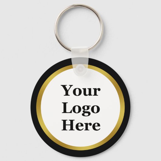 ビジネス白黒金ゴールドロゴの両面はこちら キーホルダー (正面)