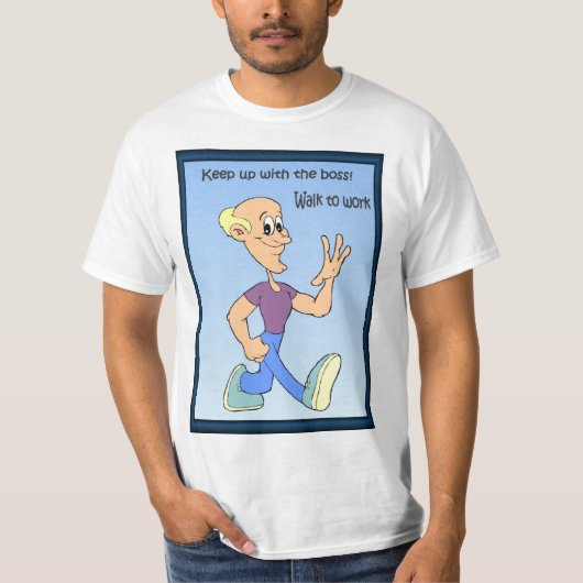 ビジネス相棒はボスに、遅れずについていきます Tシャツ (正面)