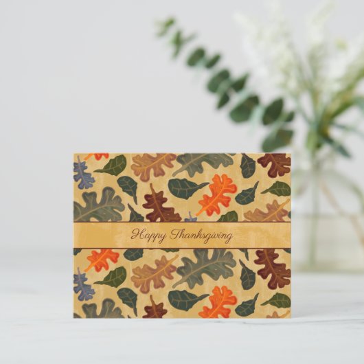 ビジネス秋のオークの木葉の幸せ感謝祭 ポストカード (スタンド正面)