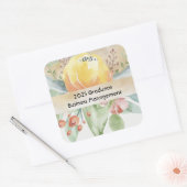 ビジネス管理卒業ステッカー スクエアシール (封筒)