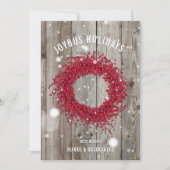 ビジネス素朴ウィンターベリーウッドパーソナライズされた シーズンカード (正面)