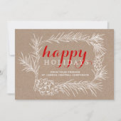 ビジネス素朴モミのブランチ&コーンフレームクリスマス シーズンカード (正面)