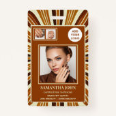 ビジネス素朴ロゴネイルサロンフォトコラージュ バッジ (正面)