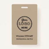 ビジネス素朴ロゴ会社の従業員スタッフ バッジ (裏面)