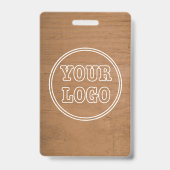 ビジネス素朴ロゴLight Wood Photo Employee Id バッジ (裏面)