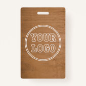 ビジネス素朴ロゴLight Wood Photo Employee Id バッジ (裏面)