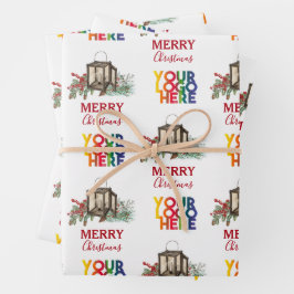 ビジネス素朴企業のロゴクリスマス ラッピングペーパーシート