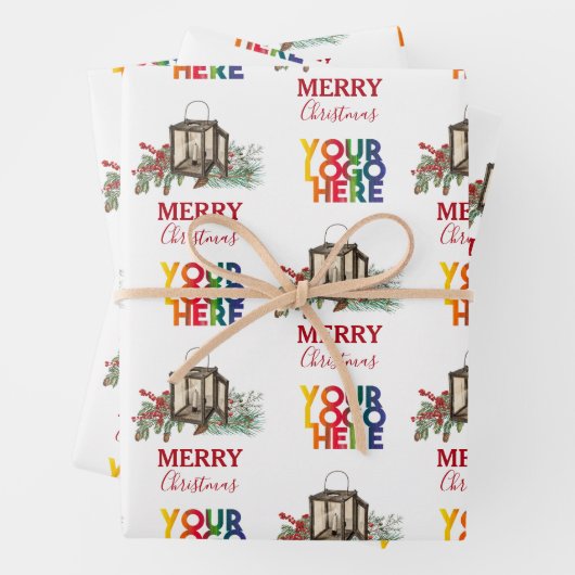 ビジネス素朴企業のロゴクリスマス ラッピングペーパーシート (インサイチュ)