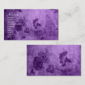 ビジネス紫色のヴィンテージの花柄の質 名刺 (正面/裏面)