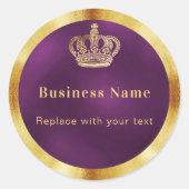 ビジネス紫金ゴールド王室の冠 ラウンドシール (正面)