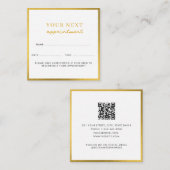 ビジネス美しいアポイントメントカードホワイト金ゴールド スクエア名刺 (正面/裏面)