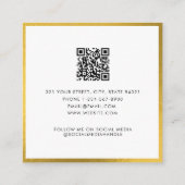 ビジネス美しいアポイントメントカードホワイト金ゴールド スクエア名刺 (裏面)
