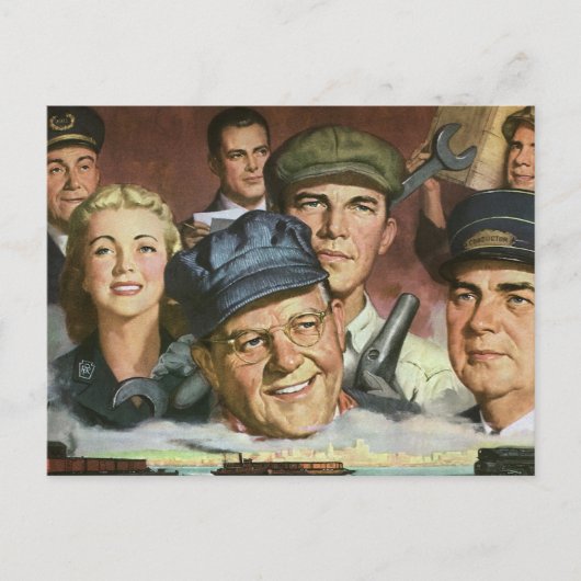 ビジネス職業，ヴィンテージ愛国心 ポストカード (正面)