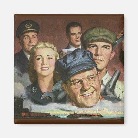 ビジネス職業，ヴィンテージ愛国心 マグネット (正面)