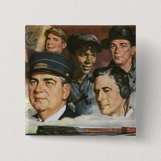 ビジネス職業,ヴィンテージ愛国心 缶バッジ (正面)