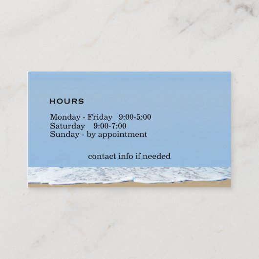 ビジネス航海のカード 名刺 (裏面)