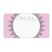 ビジネス船積みのクラシックなバロック式の渦巻の円 ラベル (正面)