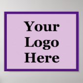 ビジネス薄紫と紫あなたのロゴはこちらテンプレート ポスター (正面)
