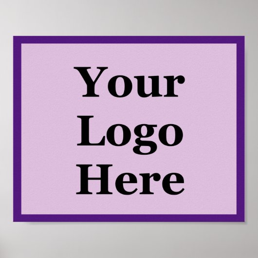 ビジネス薄紫と紫あなたのロゴはこちらテンプレート ポスター (正面)