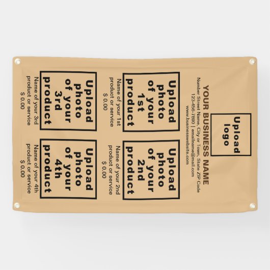 ビジネス製品のライトブラウンポートレートバナー 横断幕 (横)