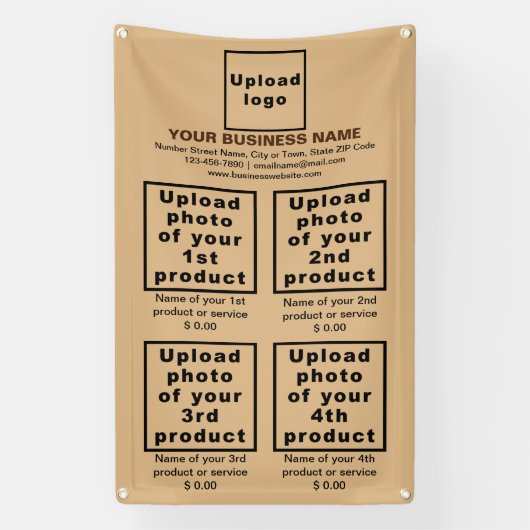 ビジネス製品のライトブラウンポートレートバナー 横断幕 (縦)