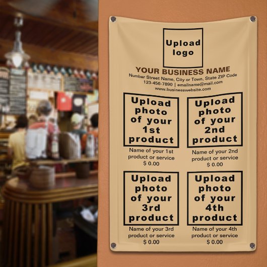 ビジネス製品のライトブラウンポートレートバナー 横断幕