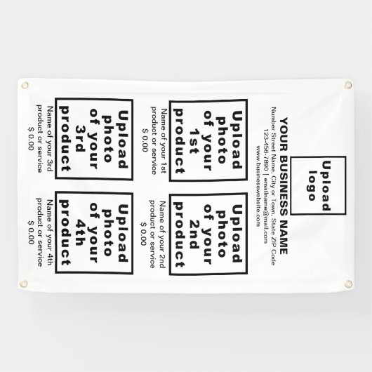 ビジネス製品またはサービスのホワイトバナー 横断幕 (横)