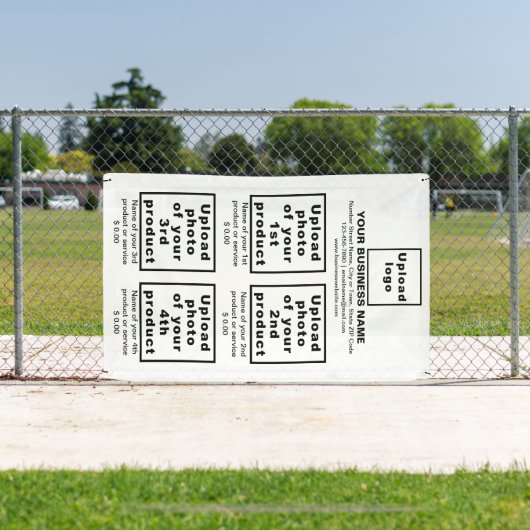 ビジネス製品またはサービスのホワイトバナー 横断幕 (インサイチュ)