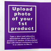 ビジネス製品パープルトリフォールドカード 三つ折りカード (内部最初)